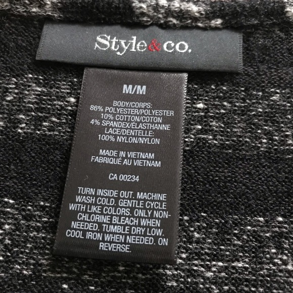 Style & Co. black and grey embellished top - Picture 8 of 8